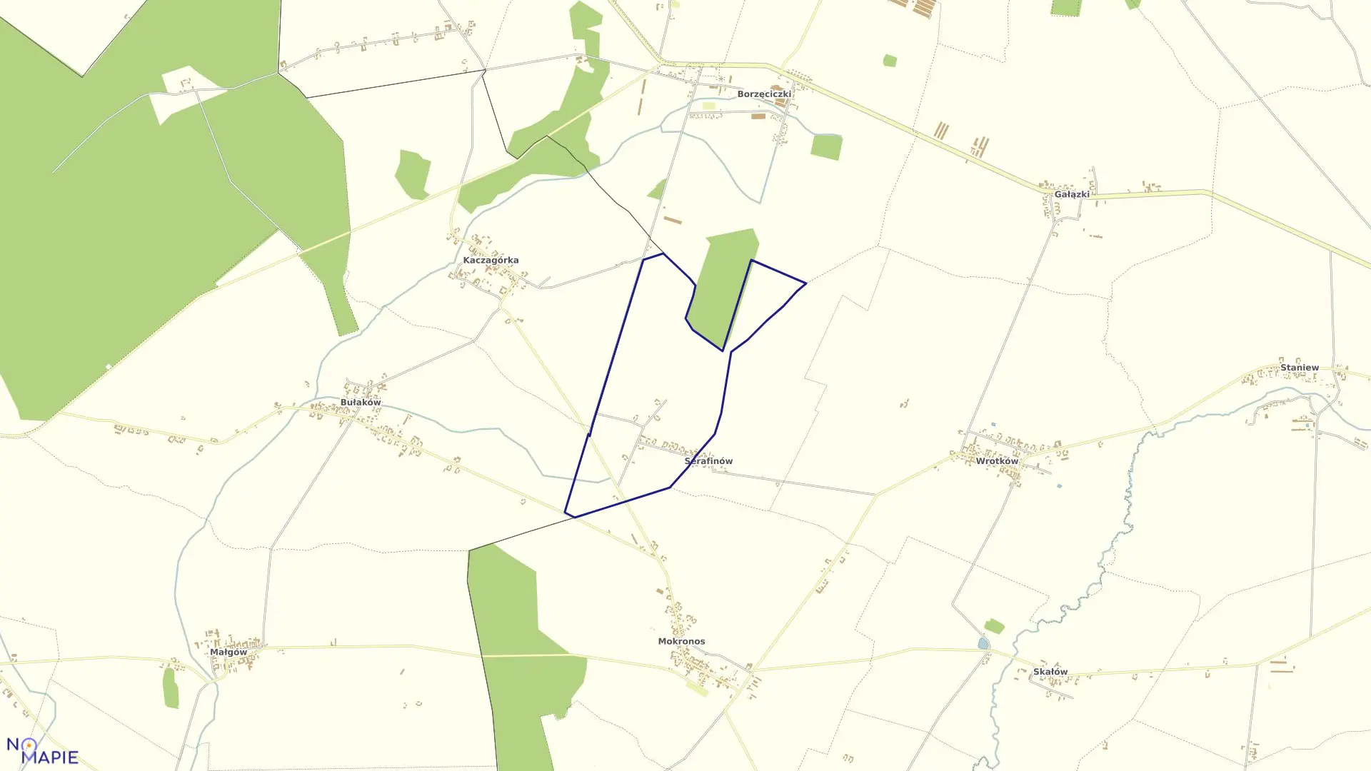 Mapa obrębu LUDWINÓW w gminie Koźmin Wielkopolski