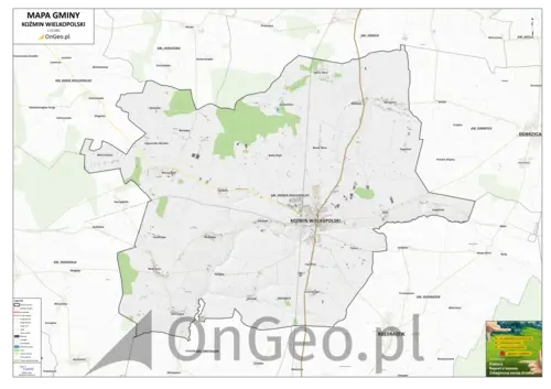 Mapa gminy Koźmin Wielkopolski